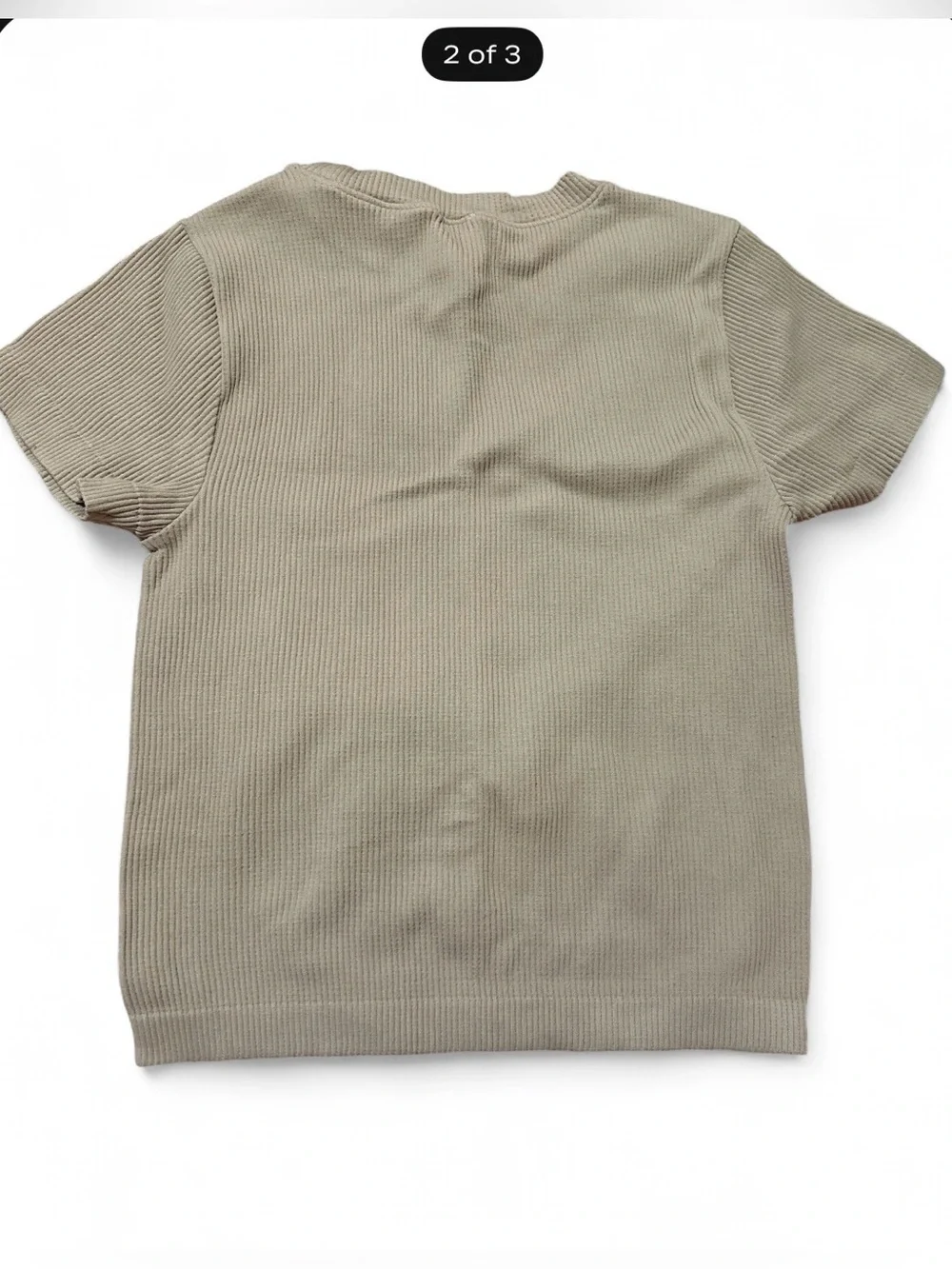 Old Navy Short Sleeve Ribbed Tee - Tan.